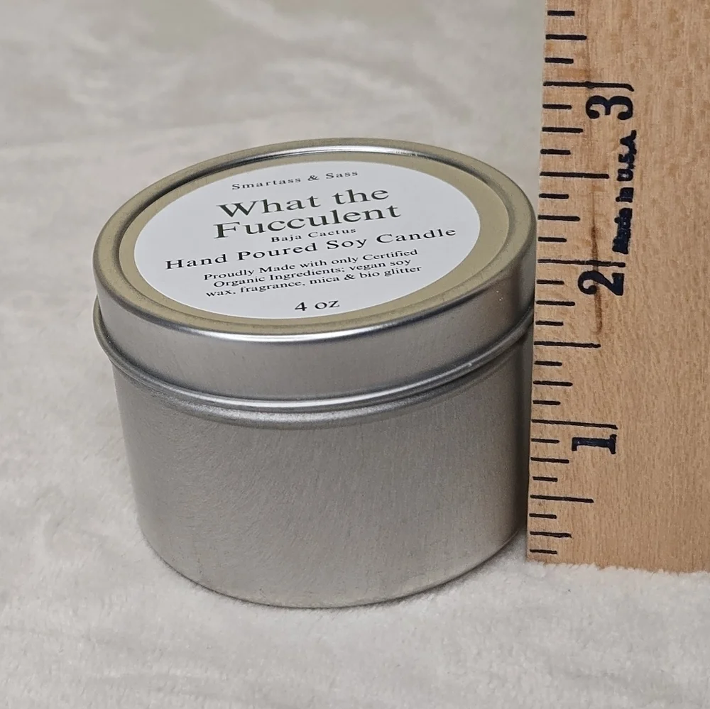 What the Fucculent Hand Poured Soy Candle 4 oz